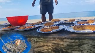 Coconut fritters on the beach