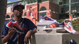 Fan designs custom Astros sneakers for celebrities like Paul Wall, Yordan Alvarez