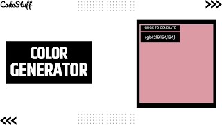 Color Generator | Tutorial | HTML CSS JavaScript