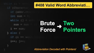 LeetCode #408: Valid Word Abbreviation in Java | Recursion vs Two Pointers - FAANG-Ready Trick!