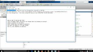 Face Recognition and Face Detection using GUI in MATLAB
