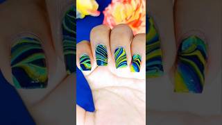 Beautiful water marble nail art💙💜#youtubeshorts #nailart #trend #nails #shorts #trending #viralshort