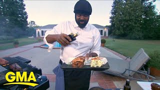 Gregory Porter cooks up maple butter glazed baby back ribs l GMA