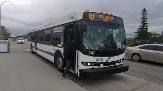 Riding on Winnipeg Transit 747 (2009 D40LFR) on Route 2️⃣4️⃣ Ness Express