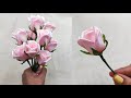 DIY satin ribbon roses/how to make beautifull flower with satin ribbon easily