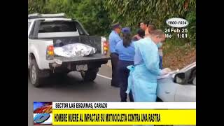 Oficial de la Policía muere al impactar su motocicleta contra una rastra