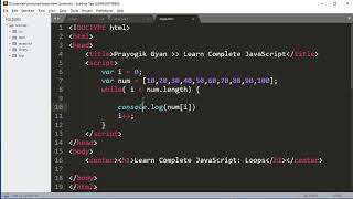 JavaScript Loops, while, do while and for loop in Hindi Part6