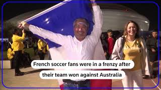 French soccer fans celebrate after beating Australia