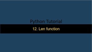 12 Len Function Python String Basics