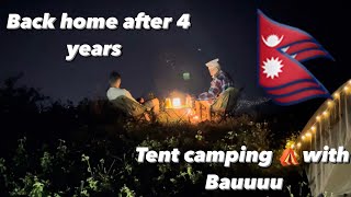 First-time tent camping with my dad in Dharan Nepal🇳🇵 [camp \u0026 cook] #nature #campfire #nepal