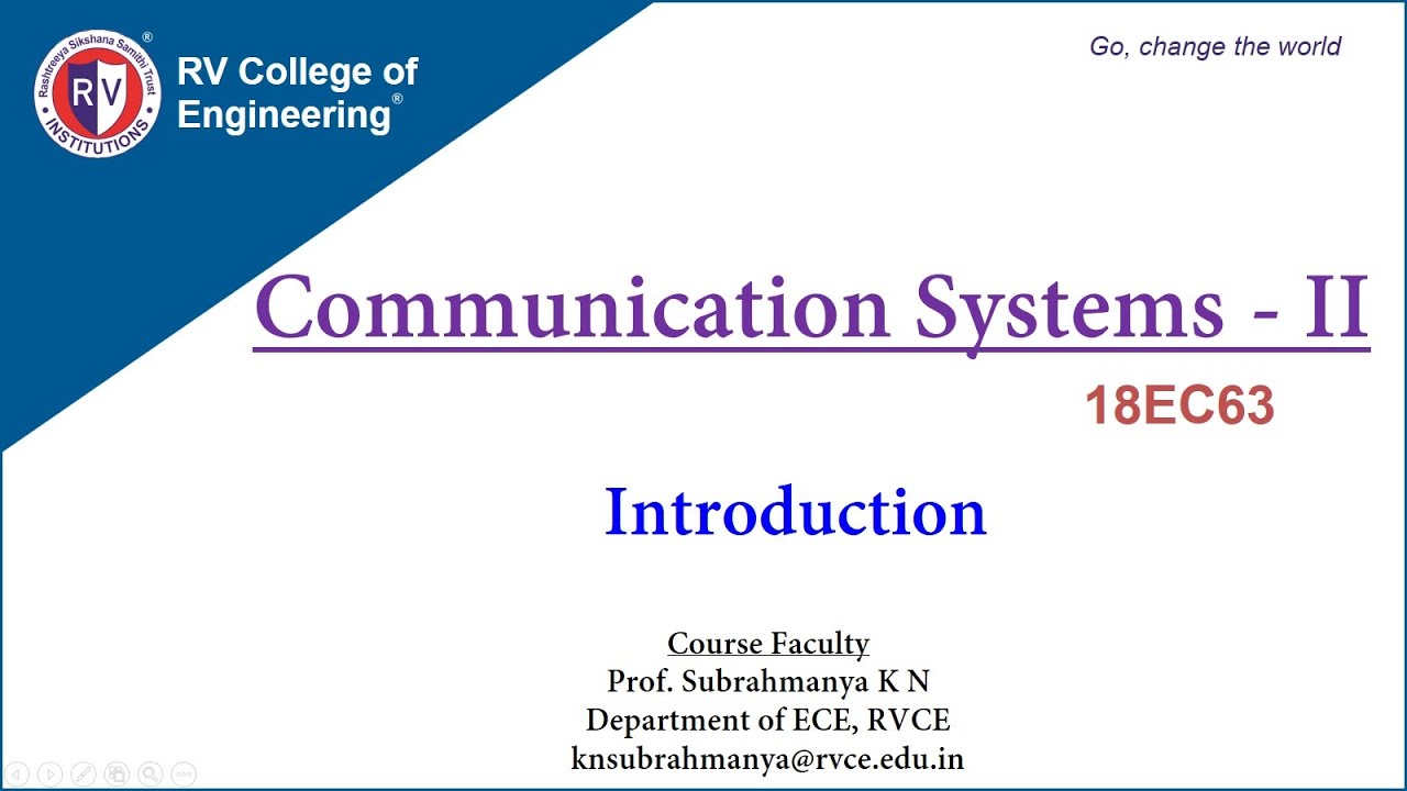 [Communication Systems - II] Introduction To The Course - YouTube