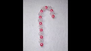 DIY~Sparkly Shabby Chic Candy Cane Made W/ Paddle Wheel Beads!