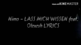 Nimo lass mich wissen feat. Olexesh lyrics