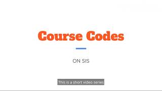 SIS Course Codes at UVA