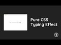 Typing Effect only with HTML & CSS - Live Coding | EL Creative Media