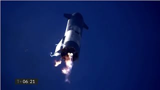 SpaceX Starship SN9 Flight Test - Landing (crash landing)