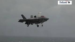 퀸 엘리자베스 항모에 착함하는  F-35B