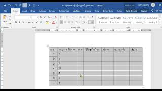 មេរៀនដាក់លេខរៀងស្វ័យប្រវត្តិក្នុងតារាងកម្មវិធី Ms.Word ២០១៩