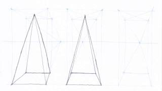 Draw a box : Back to basic... draw pyramids... in a one point perspective... digital colouring.