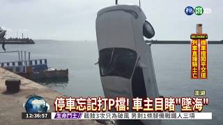 無人車墜海! 淡定車主嚇壞眾人