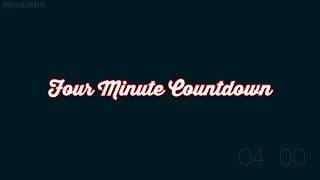 4 Minutes - Text Progress Bar - Countdown Timer with Alarm & Chapters - Red & Blue