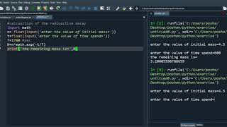 Radioactive decay using python programming while half life and mean life given|| Nepali language