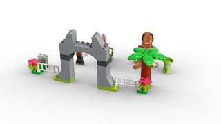 LEGO® DUPLO Jurassic World Бягство на тиранозавър рекс и трицератоп 10939 от Хиполенд!