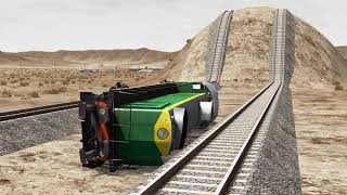 Trains vs Giant Speed Bump – BeamNG Drive