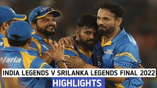 India Legends v Srilanka Legends Road Safety World Series 2022 Final Match Highlights IND-L  v SL -L