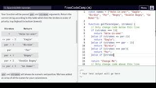 Lesson 75 | Basic JavaScript | Golf Code