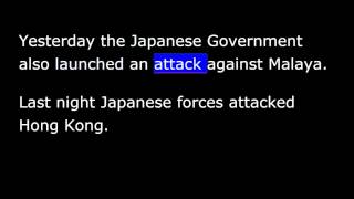 FDR - Day of Infamy - December 7th, 1941 -  War with Japan