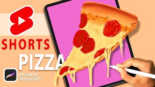 #Shorts - 1 Slice Pizza Digital Art - Ipad Pro M1 2021 in Procreate #DrawingPizza