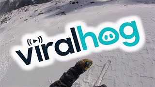 Skier Escapes Early Season Avalanche || ViralHog