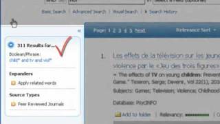 Searching for articles with an EBSCO database