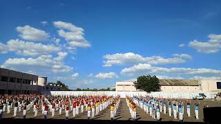 Colourful display of Mass PT by sainik school Vijayapur 2018