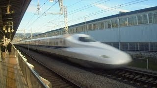 東海道新幹線　三島駅　下りN700系のぞみ号通過