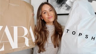 HUGE ZARA \u0026 TOPSHOP HAUL | Kate Hutchins