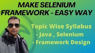 Create Selenium Framework from Scratch | Topic wise syllabus