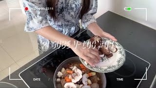 vlog | 소갈비찜이 이렇게나 쉬운 요리였어? 🍖🤎, 1인 가구 집순이의 진수성찬 한 상차림 🍱, 손쉽고 간편한 소갈비찜 레시피, 워커힐 르 파사쥬 홀케이크, 집들이 선물, 돔페