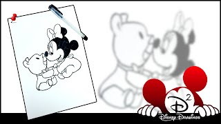 How to Draw Minnie Mouse playing with Soft Toy - Disney Drawing | Minnie Mouse | Drawing Tutorial