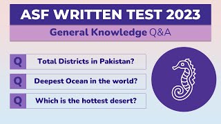 ASF Written Test jobs 2022 | ASF ASI Corporal Test Preparation 2023 General Knowledge GK MCQs Today