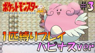 【ポケモン金銀】ポケモン1匹縛りプレイ!!ハピナスきみに決めた！part3【ゲーム実況】【縛りプレイ】