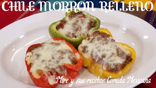 Chiles Morron Rellenos de carne molida! receta facil y rapida