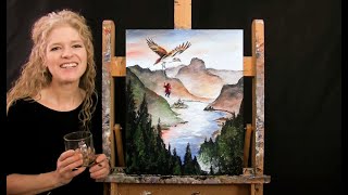 Learn How to Paint FLIGHT OF THE IMAGINATION with Acrylic - Paint and Sip - Step by Step Tutorial