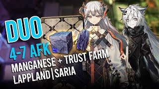 [Arknights]  2 Operators 4-7 AFK Manganese +Trust Farming (Lappland and Saria)