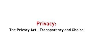 Compliance Q&A series - The Privacy Act: Transparency and Choice