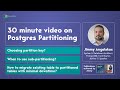 Postgres Partitioning Tips and Tricks - Podcast with Jimmy #postgresql #postgres