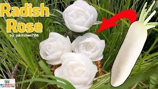 Radish Rose | 大根ローズカービング | White Radish Rose | Radish Rose Carving by jskitchen786