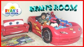 Ryan's Room Tour Disney Pixar Cars Lightning McQueen Theme Bedroom