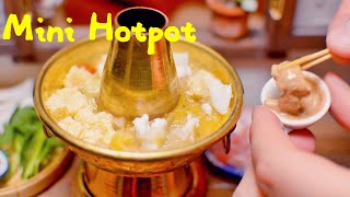 Miniature |Mini Copper Hotpot| with Sauerkraut Soup and Sesame Paste, Fresh and Appetizing